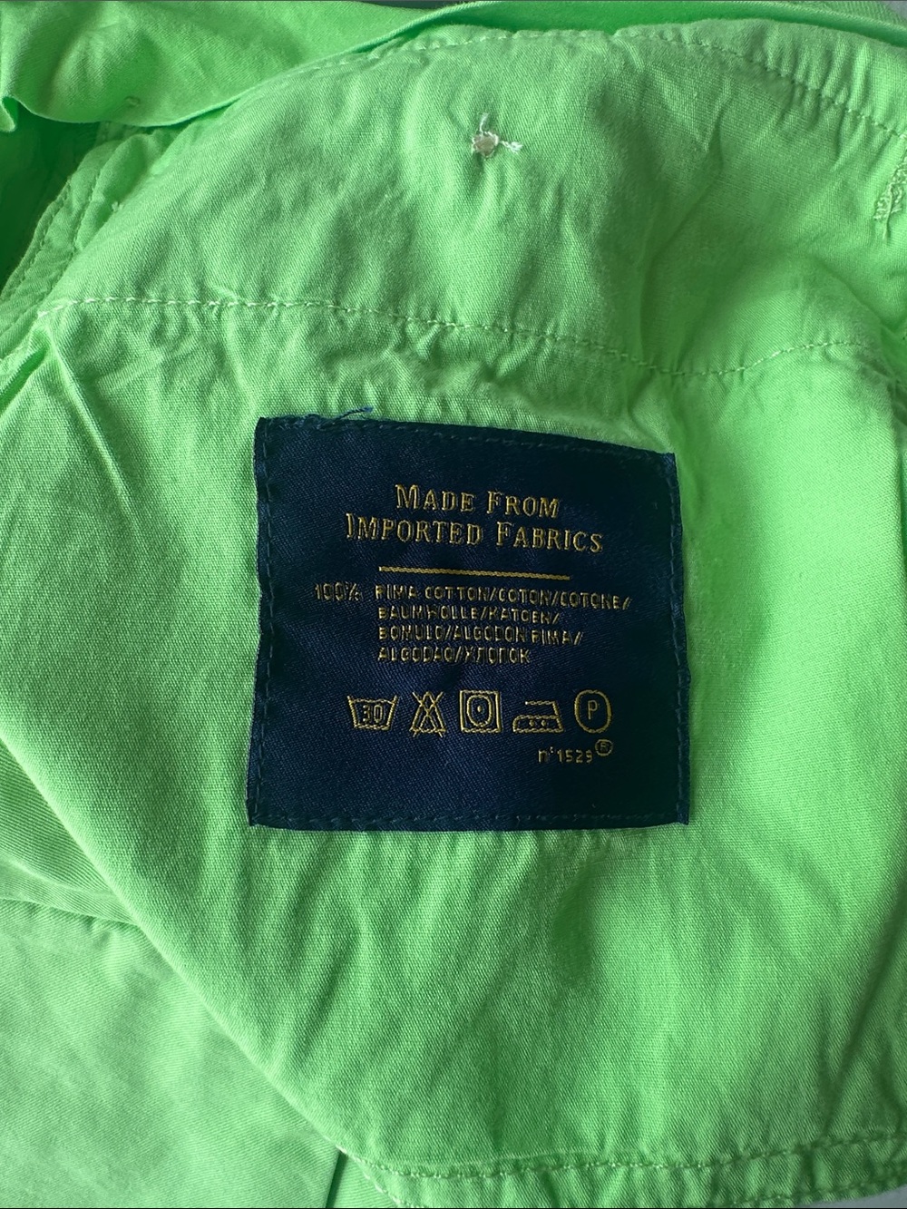 Polo by Ralph Lauren Neon Lime Green Men’s Flat Front Chino Shorts - Picture 5 of 6